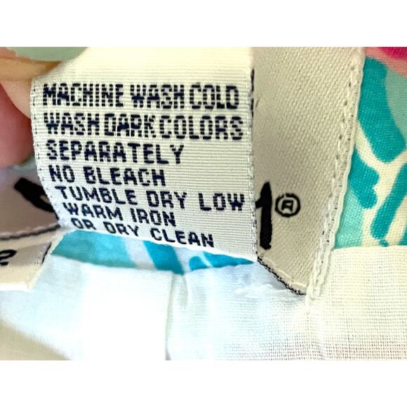 Lilly Pulitzer Vintage Patchwork Floral Animal Mini Skirt Pink Blue Size 2 - Picture 7 of 7